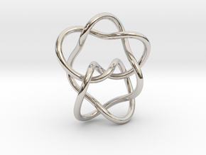 0362 Hyperbolic Knot K6.33 cm:1.76x, 1.15y, 2.11z in Platinum