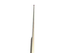 1/87 Flagstang - 5 Meter in White Natural Versatile Plastic