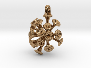 Discosphaera Coccolithophore pendant in Polished Brass