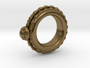 Alien Egg Ring Alfa Ver2 in Polished Bronze