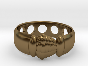 Alien Egg Ring Delta in Polished Bronze