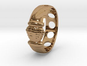 Alien Egg Ring Delta SIZE10 in Polished Brass