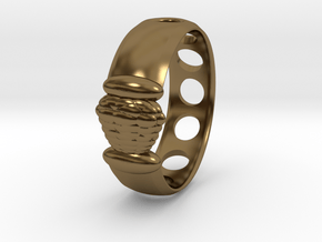 Alien Egg Ring Delta SIZE10 in Polished Bronze
