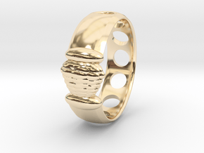 Alien Egg Ring Delta SIZE10 in 14k Gold Plated Brass