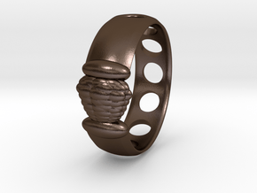 Alien Egg Ring Delta SIZE10 in Polished Bronze Steel