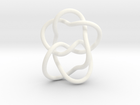 0382 Hyperbolic Knot K6.33 cm:2.30x, 4.22y, 3.53z in White Processed Versatile Plastic