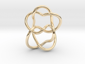 0382 Hyperbolic Knot K6.33 cm:2.30x, 4.22y, 3.53z in 14k Gold Plated Brass