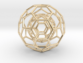 0378 2-Grid Truncated Icosahedron #1#2 (6.3cm) in 14K Yellow Gold