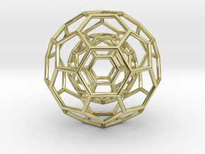 0378 2-Grid Truncated Icosahedron #1#2 (6.3cm) in 18k Gold Plated Brass