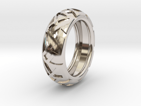 Shapes Ring19.6 in Rhodium Plated Brass