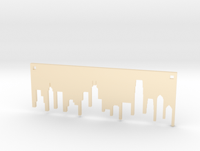 Design Hong Kong Skyline in 14k Gold Plated Brass