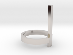 Vertical Bar Ring, Size 7 in Rhodium Plated Brass