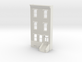 HO SCALE ROW HOUSE FRONT BRICK 3S REV in White Natural Versatile Plastic