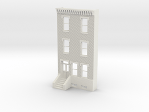 HO SCALE ROW HOME FRONT BRICK 3S in White Natural Versatile Plastic
