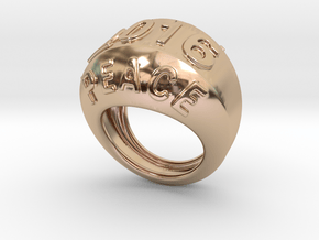 2016 Ring Of Peace 31 - Italian Size 31 in 14k Rose Gold Plated Brass