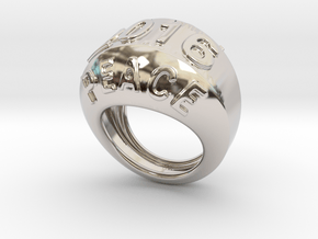 2016 Ring Of Peace 31 - Italian Size 31 in Rhodium Plated Brass