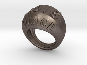 2016 Ring Of Peace 31 - Italian Size 31 in Polished Bronzed Silver Steel