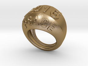 2016 Ring Of Peace 31 - Italian Size 31 in Polished Gold Steel