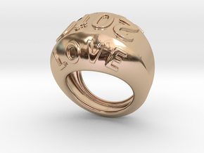 2016 Ring Of Peace 32 - Italian Size 32 in 14k Rose Gold Plated Brass