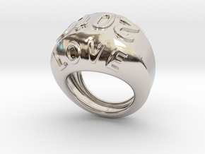 2016 Ring Of Peace 32 - Italian Size 32 in Rhodium Plated Brass