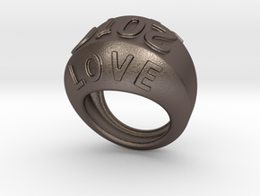 2016 Ring Of Peace 32 - Italian Size 32 in Polished Bronzed Silver Steel