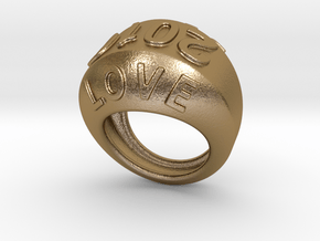 2016 Ring Of Peace 32 - Italian Size 32 in Polished Gold Steel