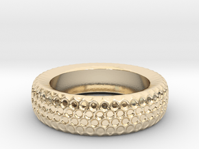 Circle Pattern Band - Size 12 3/4 in 14k Gold Plated Brass