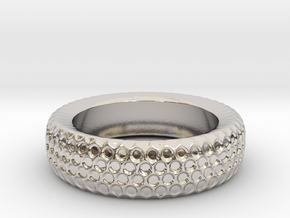 Circle Pattern Band - Size 12 3/4 in Rhodium Plated Brass