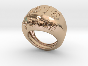 2016 Ring Of Peace 33 - Italian Size 33 in 14k Rose Gold Plated Brass