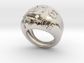 2016 Ring Of Peace 33 - Italian Size 33 in Rhodium Plated Brass