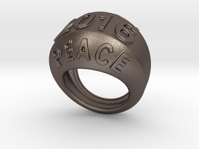 2016 Ring Of Peace 33 - Italian Size 33 in Polished Bronzed Silver Steel