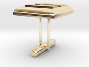 Cufflink Square 1 in 14K Yellow Gold