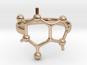 Caffeine Molecule ring - size 6 in 14k Rose Gold