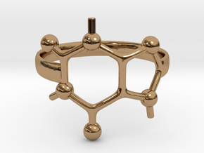 Caffeine Molecule ring - Size 7  in Polished Brass