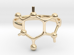 Caffeine Molecule ring - Size 7  in 14k Gold Plated Brass