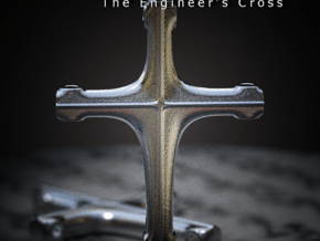The Engineer's Cross in Polished Bronzed Silver Steel