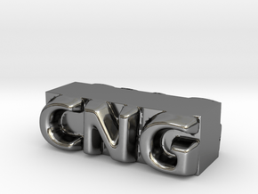 CNG Pendant in Fine Detail Polished Silver