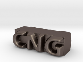 CNG Pendant in Polished Bronzed Silver Steel