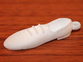 Tap Shoe Necklace Pendant in White Processed Versatile Plastic