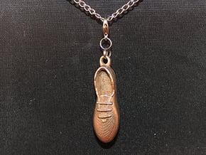 Tap Shoe Necklace Pendant in Polished Bronzed Silver Steel