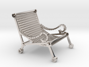 1:12 scale miniature industrial art chair in Platinum