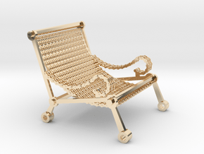 1:12 scale miniature industrial art chair in 14k Gold Plated Brass
