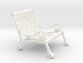 1:12 scale miniature industrial art chair in White Processed Versatile Plastic