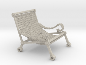 1:12 scale miniature industrial art chair in Natural Sandstone