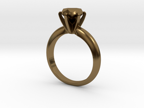 Diamond ring 'Big', size 7us (17,35mm) in Polished Bronze