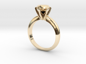 Diamond ring 'Big', size 7us (17,35mm) in 14k Gold Plated Brass