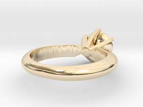 Diamond ring 'Big', Size 5 us (15.7mm) in 14k Gold Plated Brass