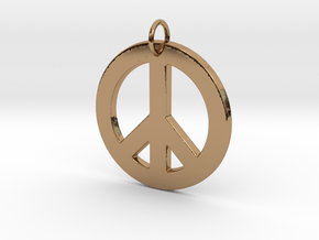 Peace Sign in Polished Brass