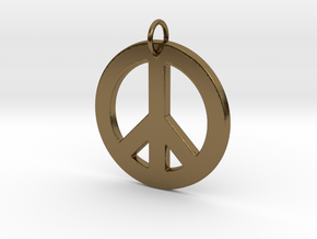 Peace Sign in Polished Bronze