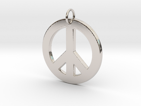Peace Sign in Rhodium Plated Brass
